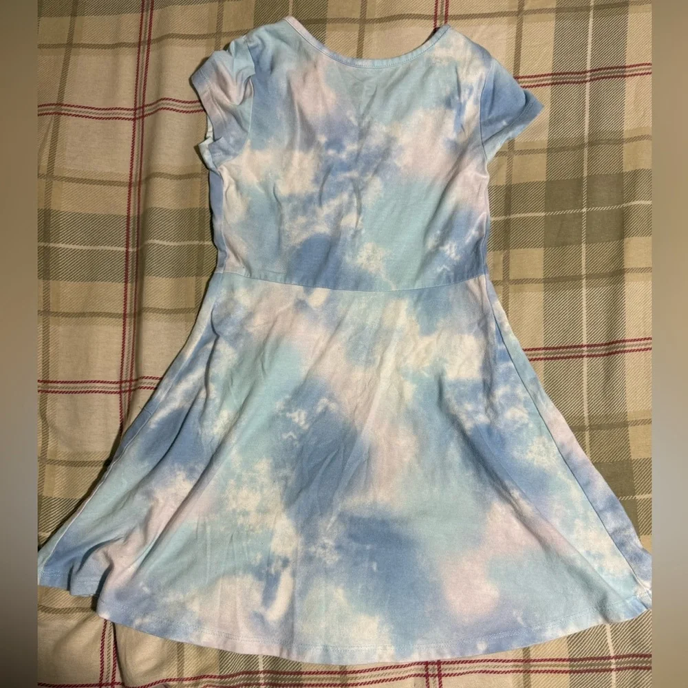 SO Kids Casual Tie-Dye Dress - Blue and White